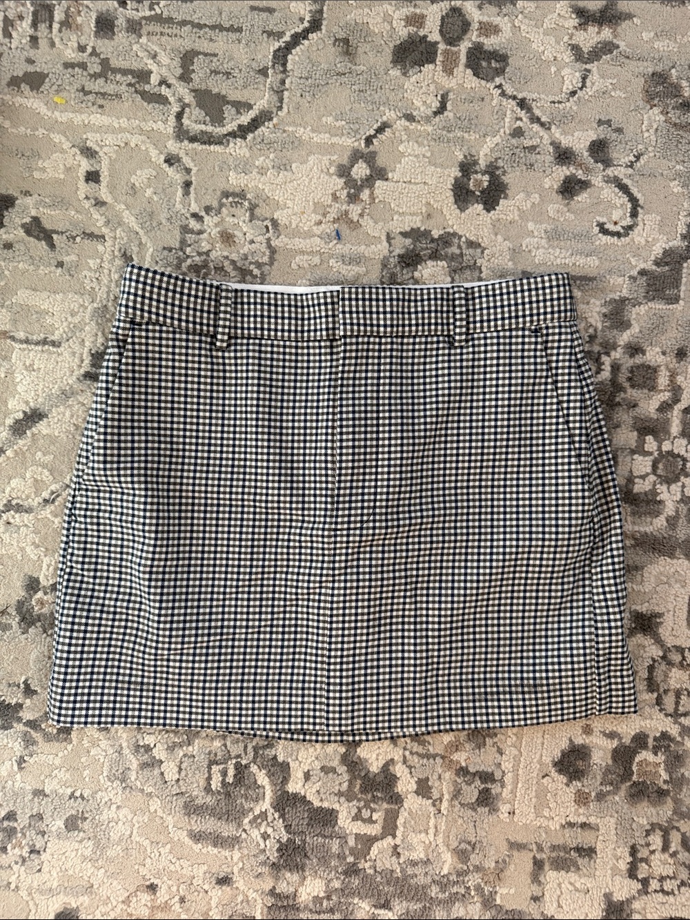 Madewell Black and White Gingham Mini Skirt